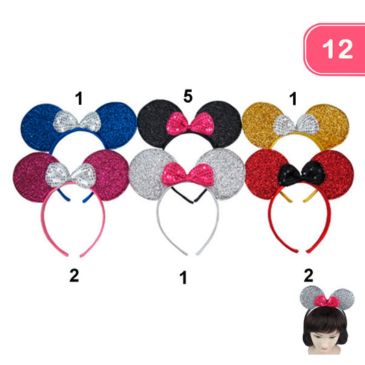 GLITTER EARS HEADBAND (12 UNITS)